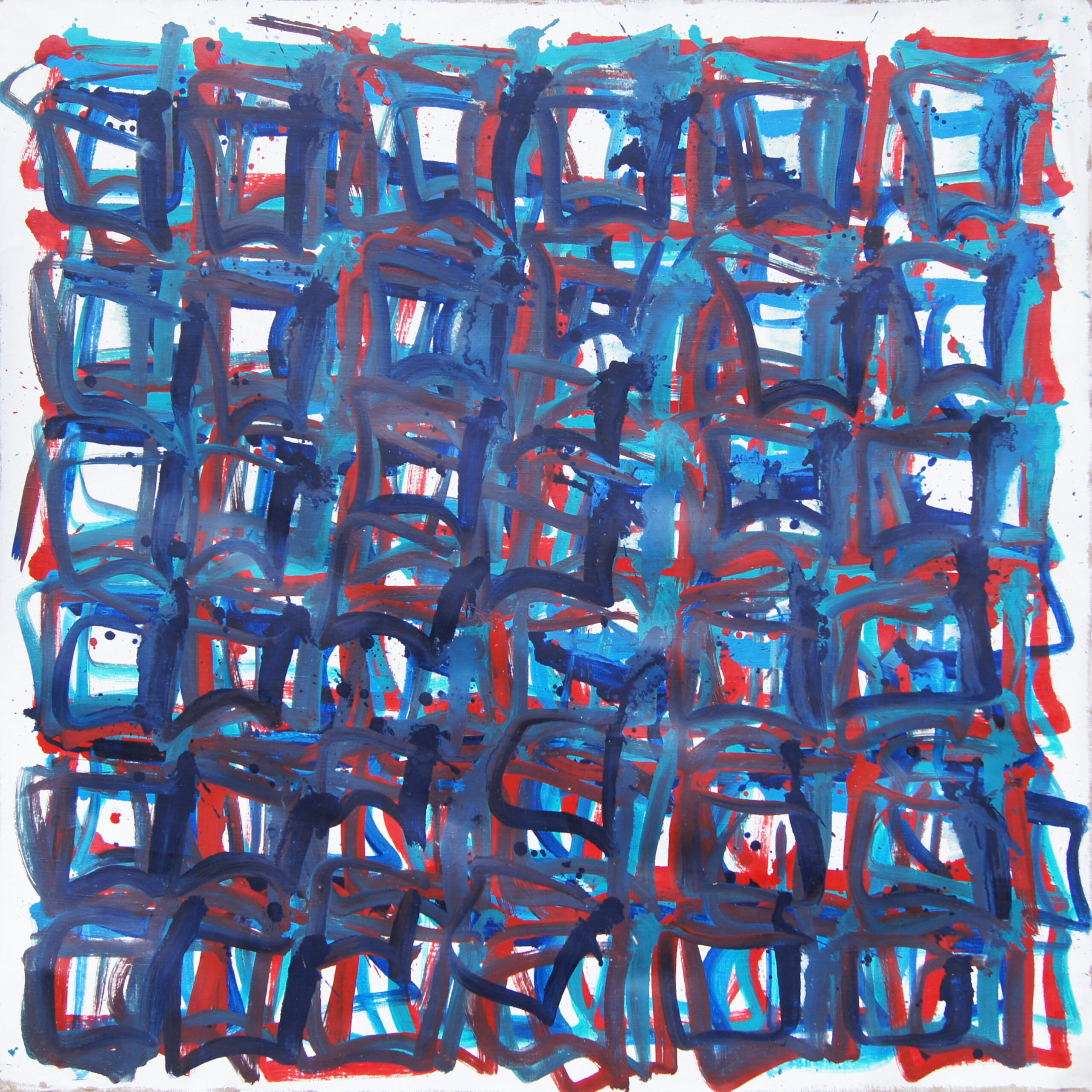 0218 - bez tytułu, 1985 olej-płótno, 140 x 140 cm