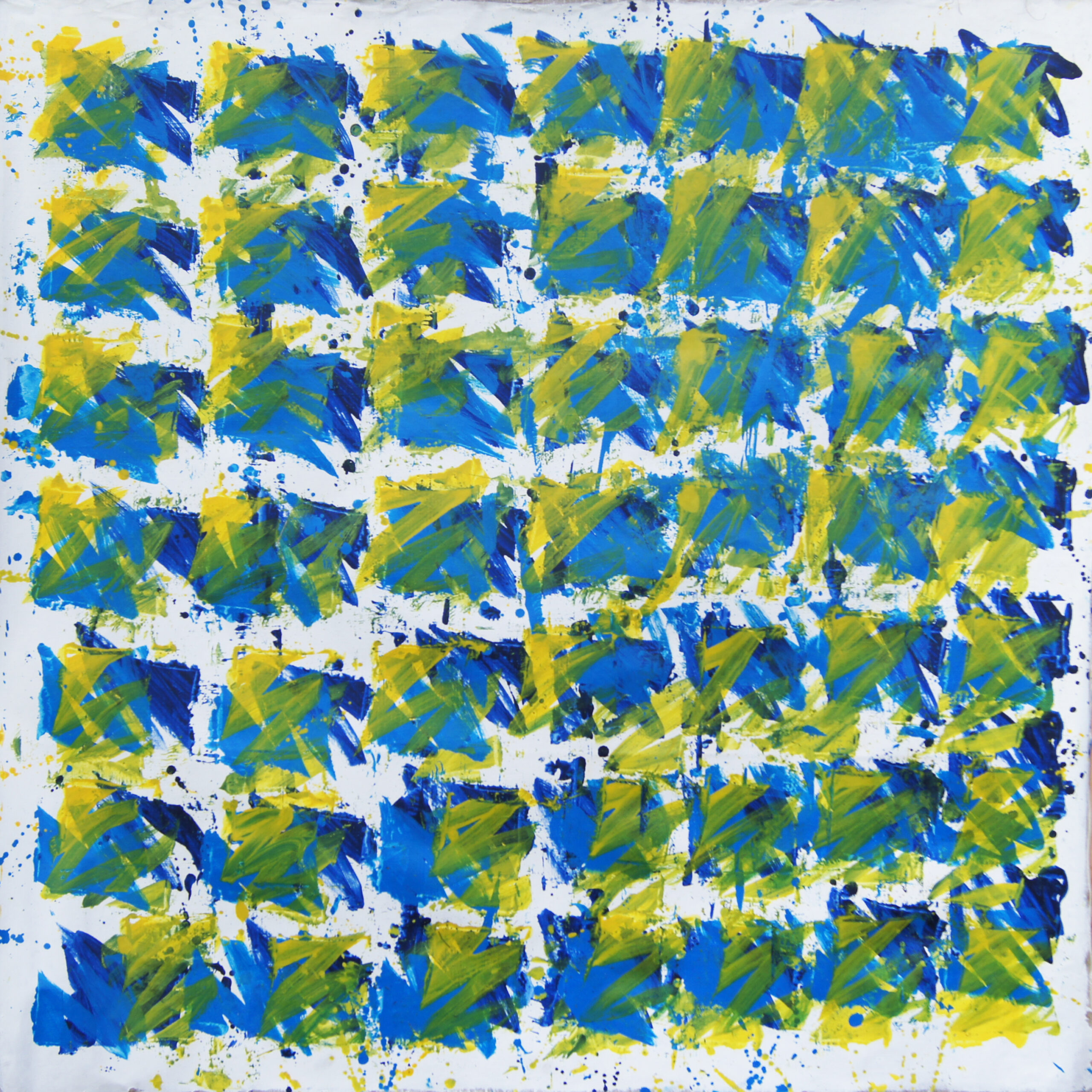 0219 - bez tytułu, 1985, akryl, olej, olej-płótno, 142 x 142 cm