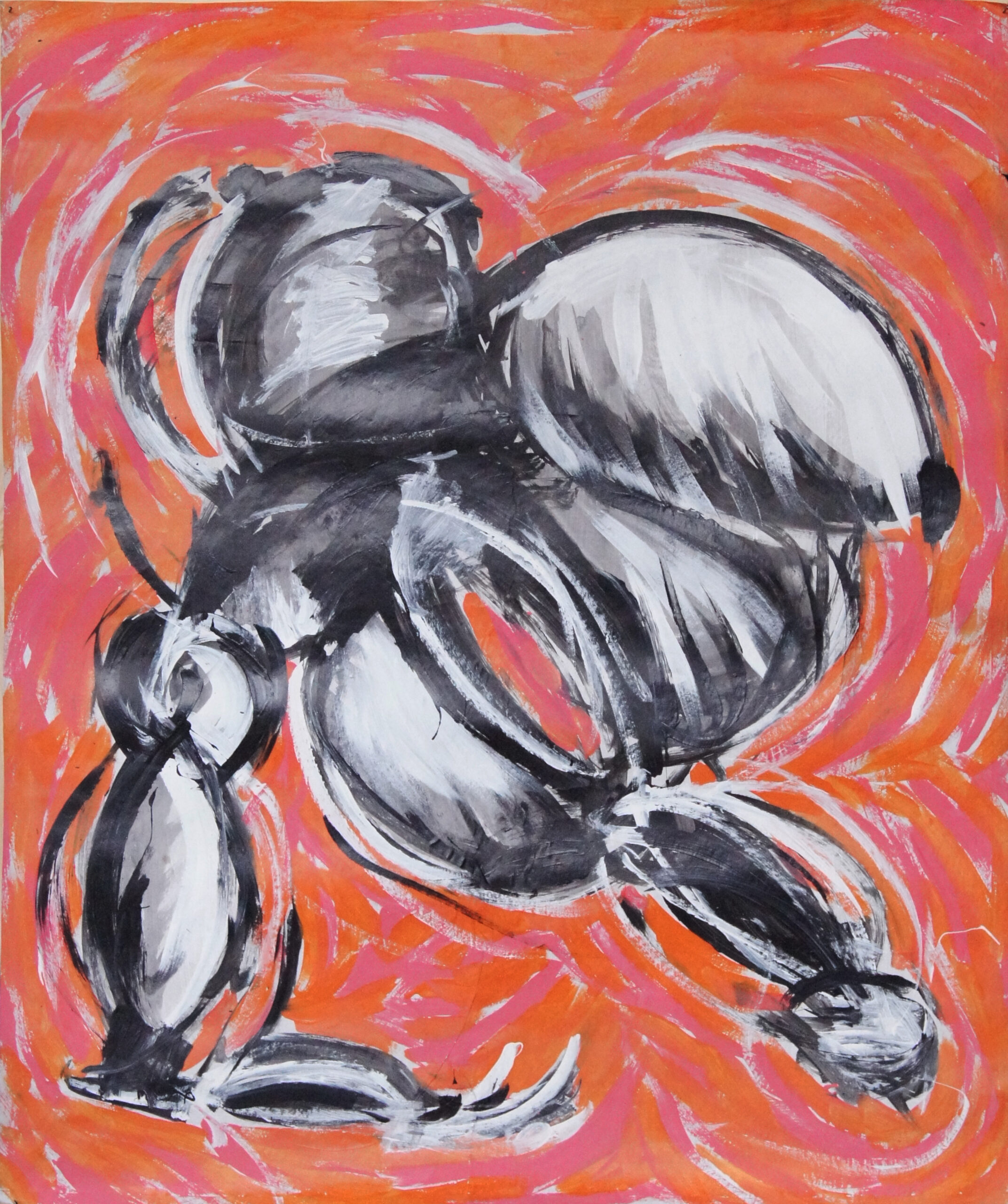 0050 - bez tytułu, 1989, akryl-papier, 127 x 106 cm