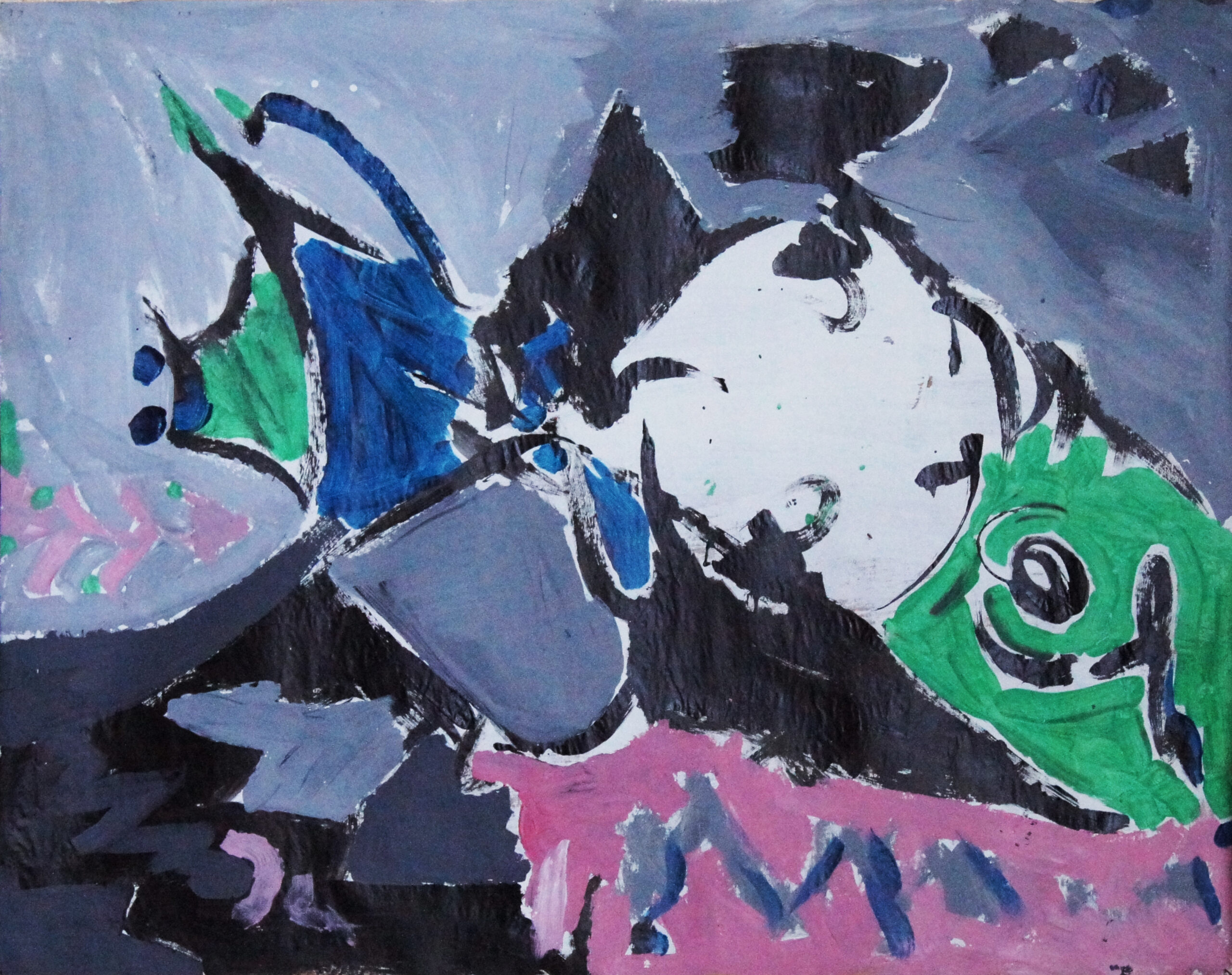 0056 - bez tytułu, 1989, akryl-papier, 126 x 99 cm