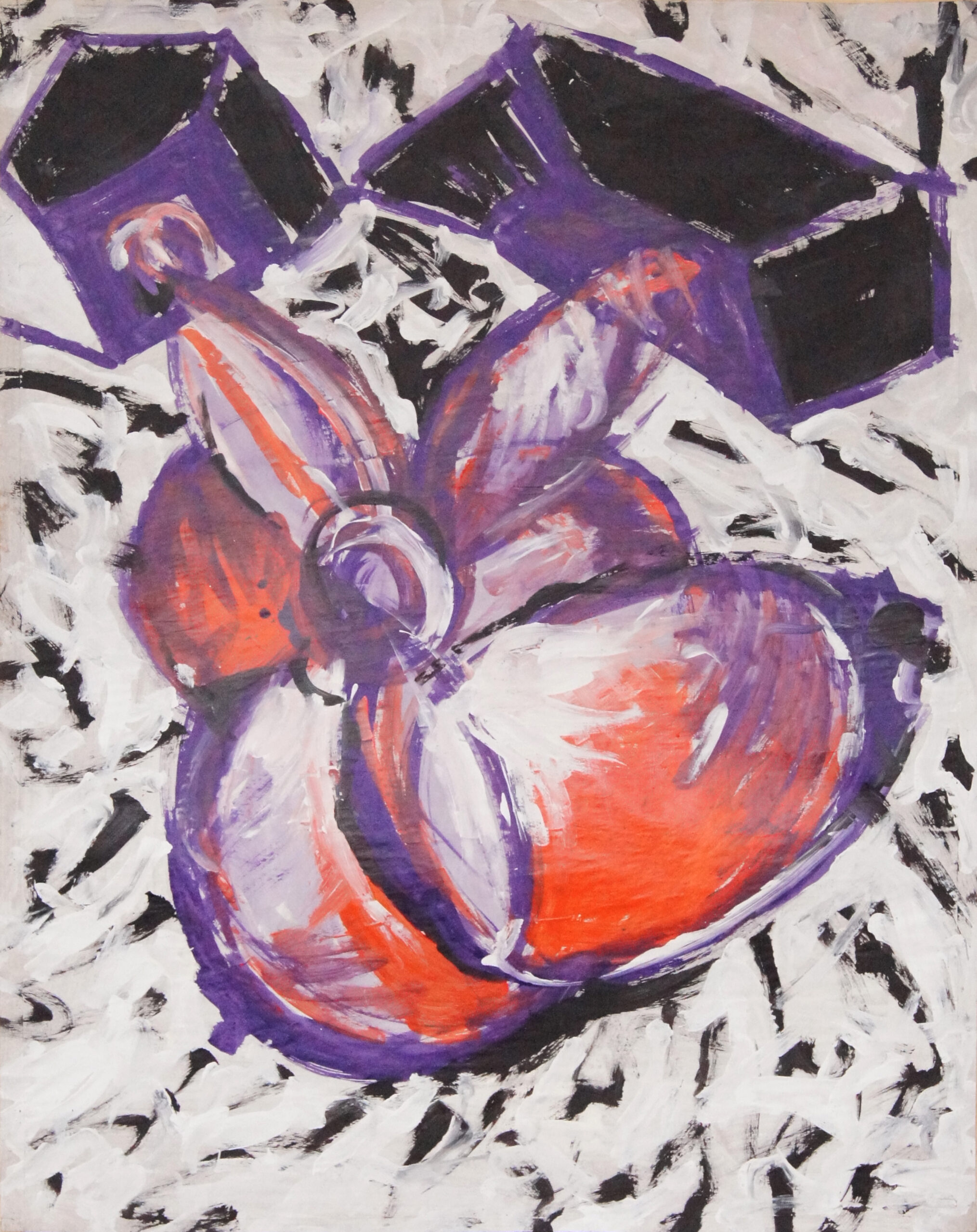 0058 - bez tytułu, 1988, akryl-papier, 126 x 99,5 cm