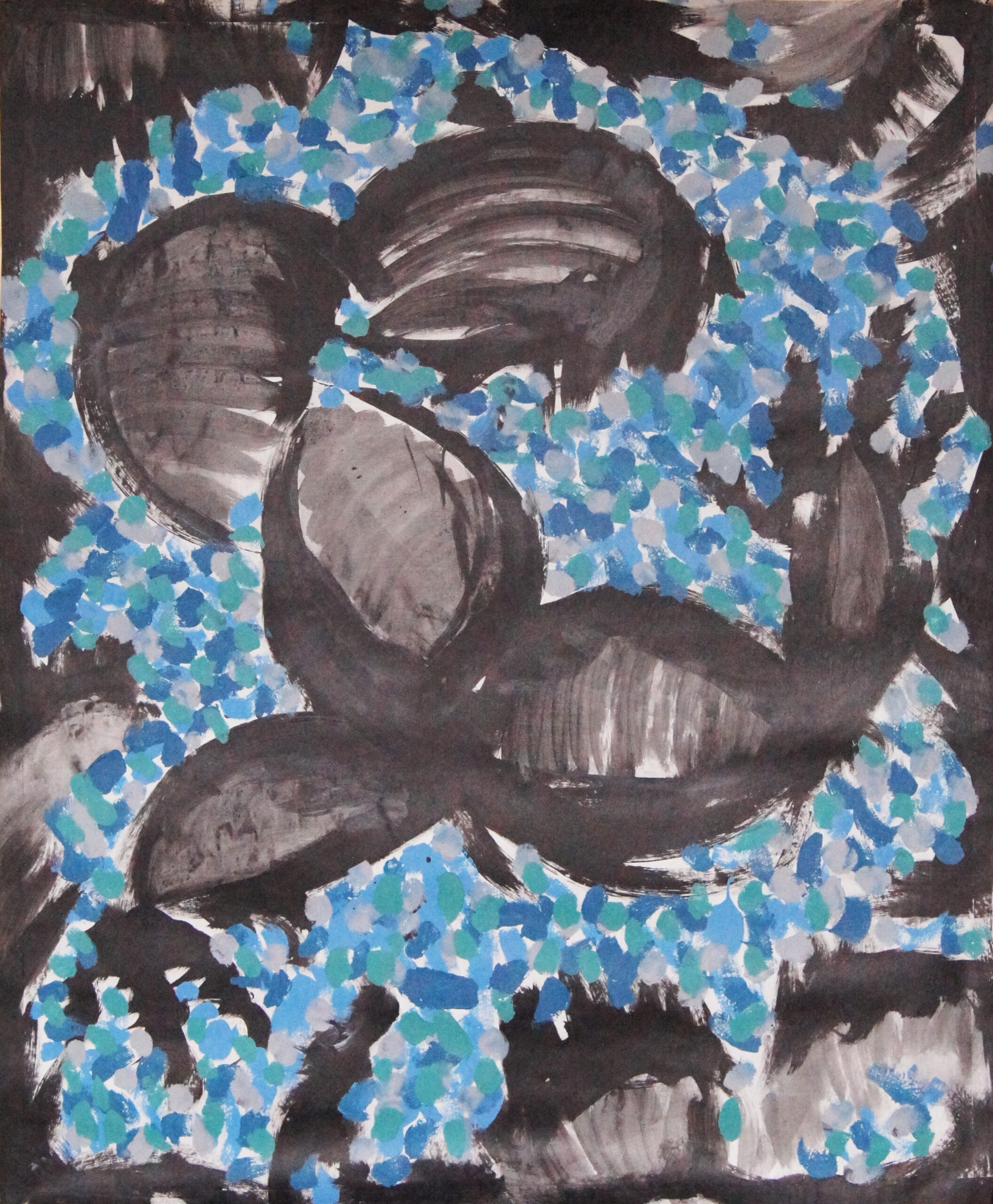 0069 - bez tytułu, akryl-papier, 129 x 105,5 cm