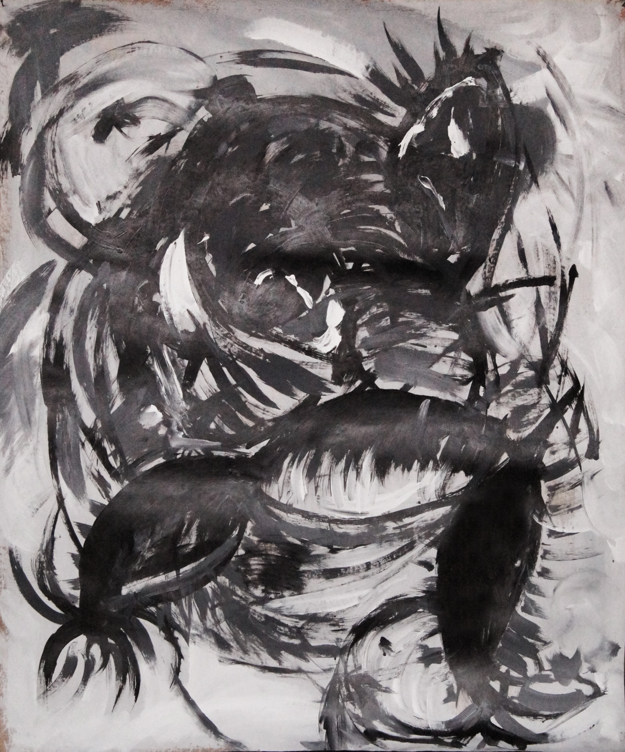 0070 - bez tytułu, akryl-papier, 128 x 106 cm