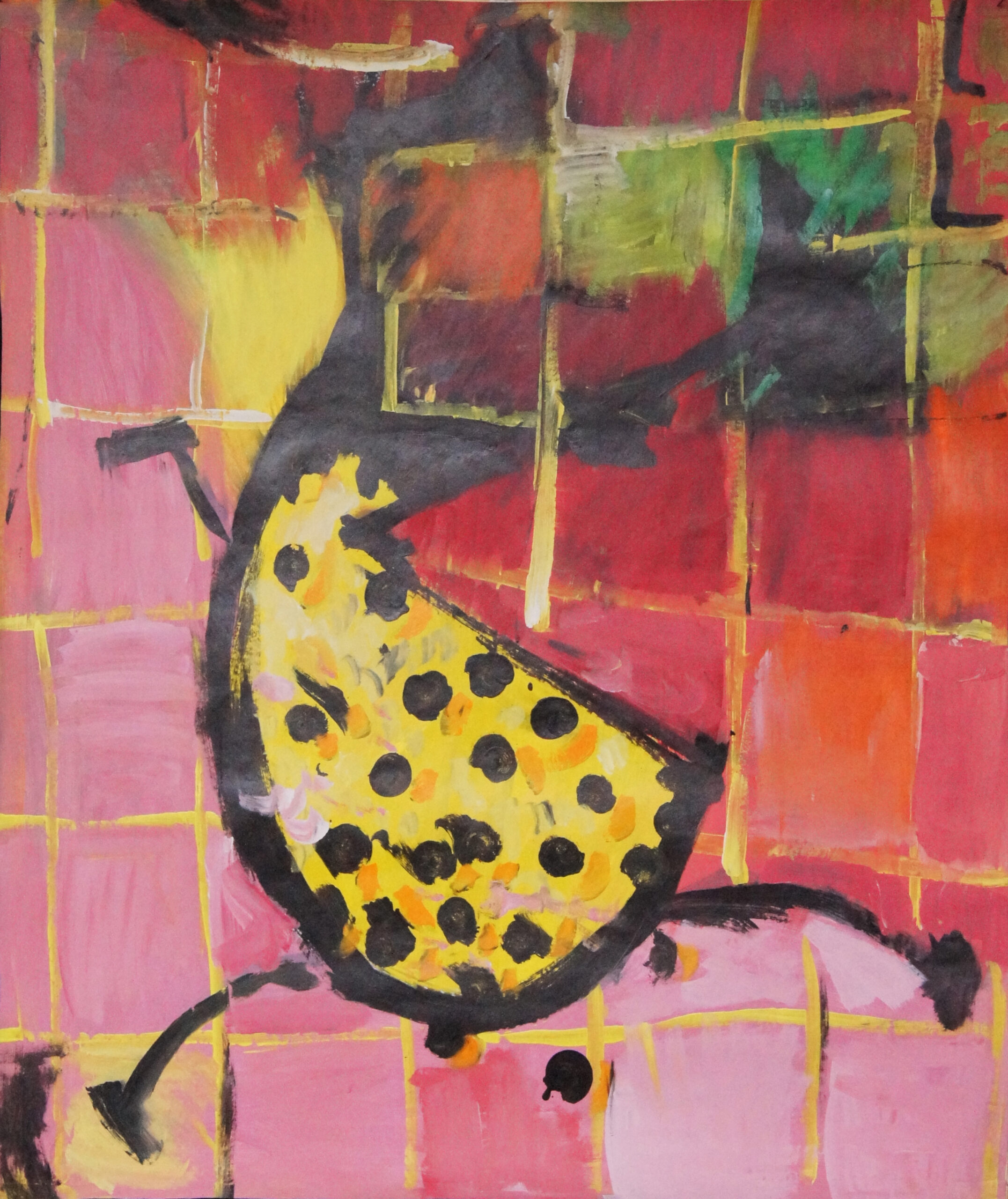 0073 - bez tytułu, 1987, akryl-papier, 128 x 106 cm