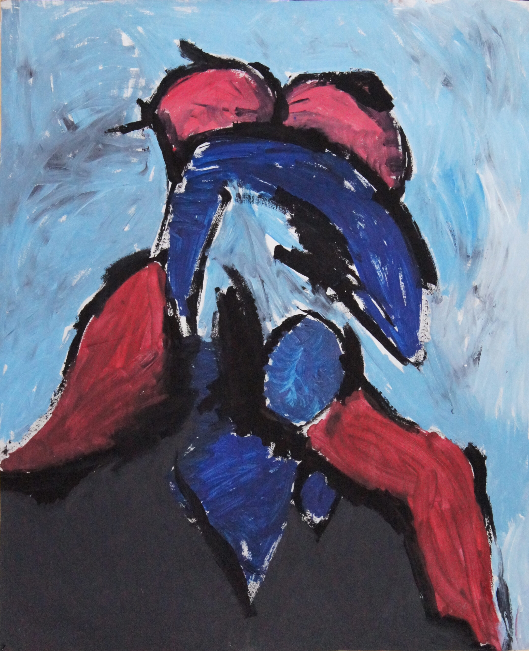 0074 - bez tytułu, 1987, akryl-papier, 129,5 x 105,5 cm