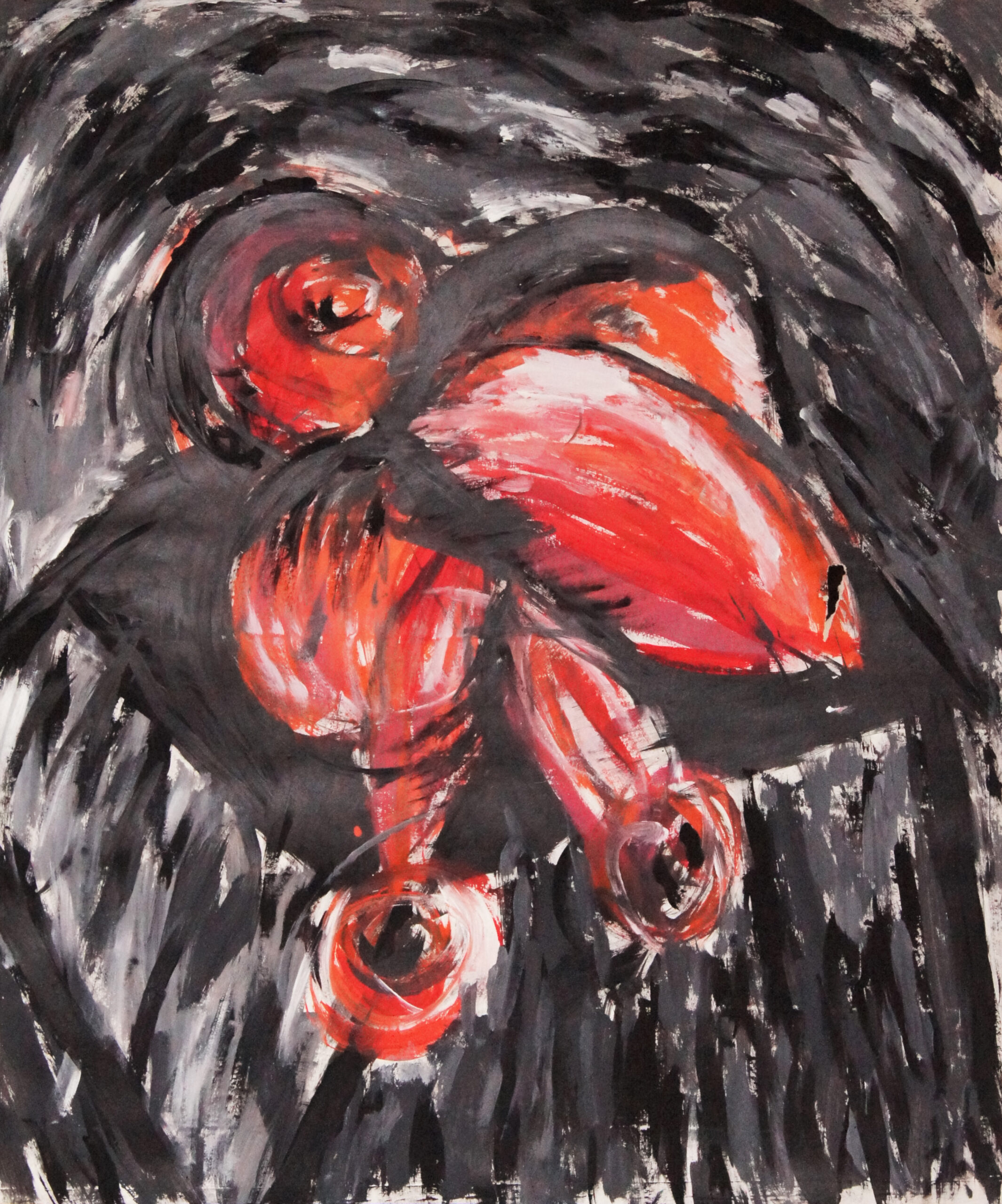 0075 - bez tytułu, 1987, akryl-papier, 130 x 108 cm