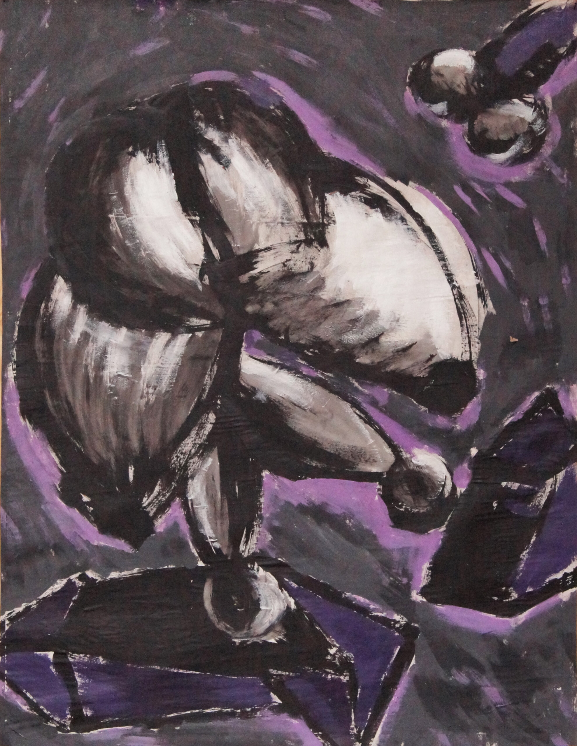 0077 - bez tytułu, 1987, akryl-papier, 126 x 98 cm