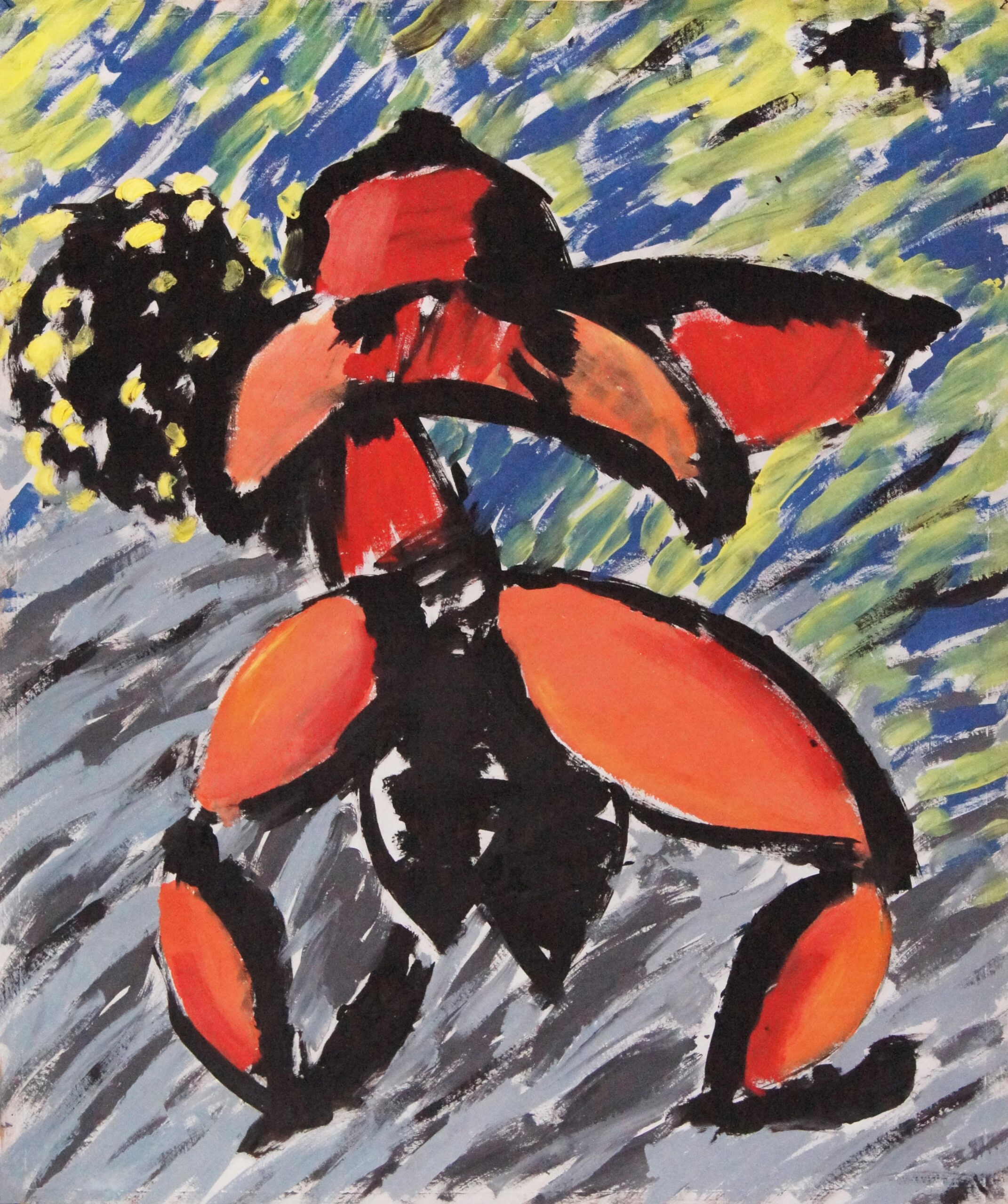 0078 - bez tytułu, 1987, akryl-papier, 127 x 106 cm