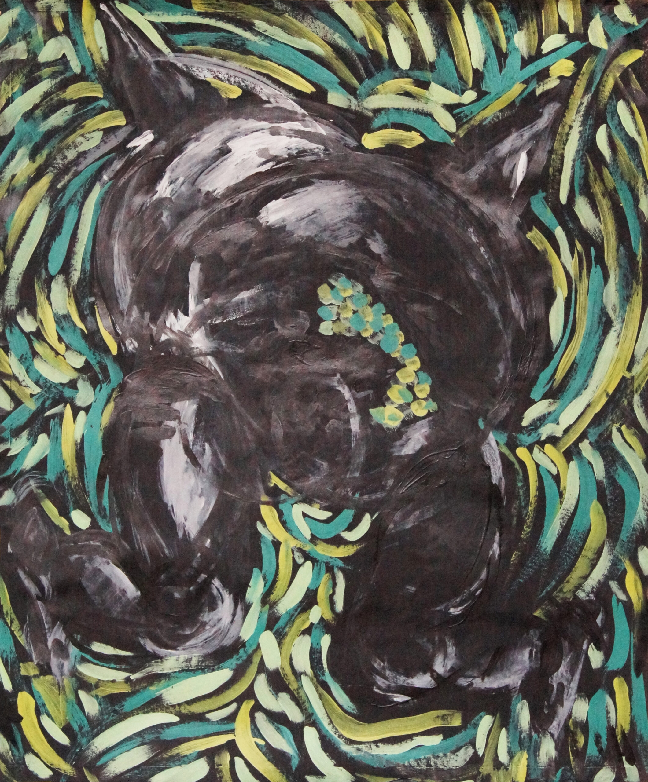 0080 - bez tytułu, 1987, akryl-papier, 130 x 105 cm