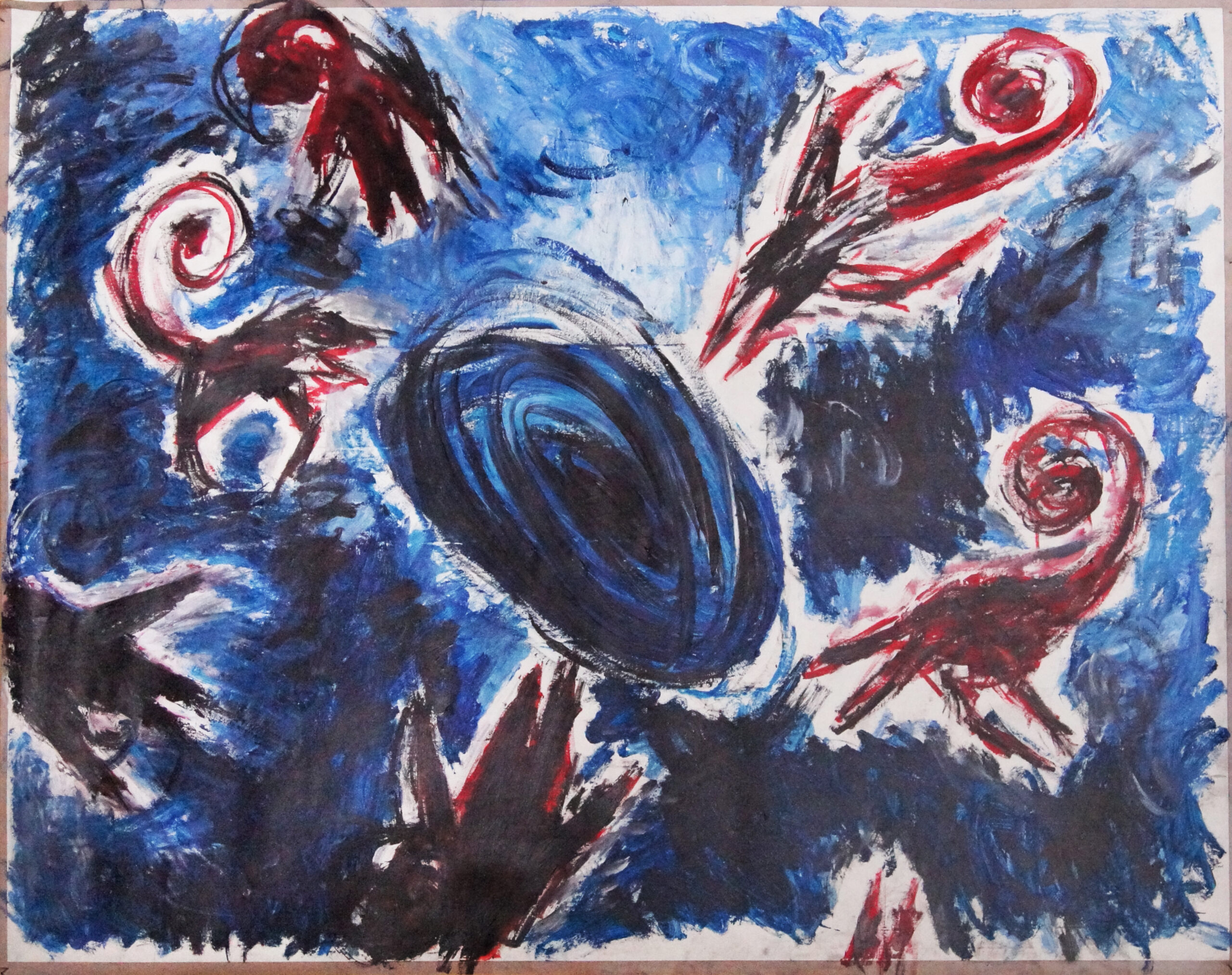 0120 - bez tytułu, akryl-papier, 124 x 159 cm