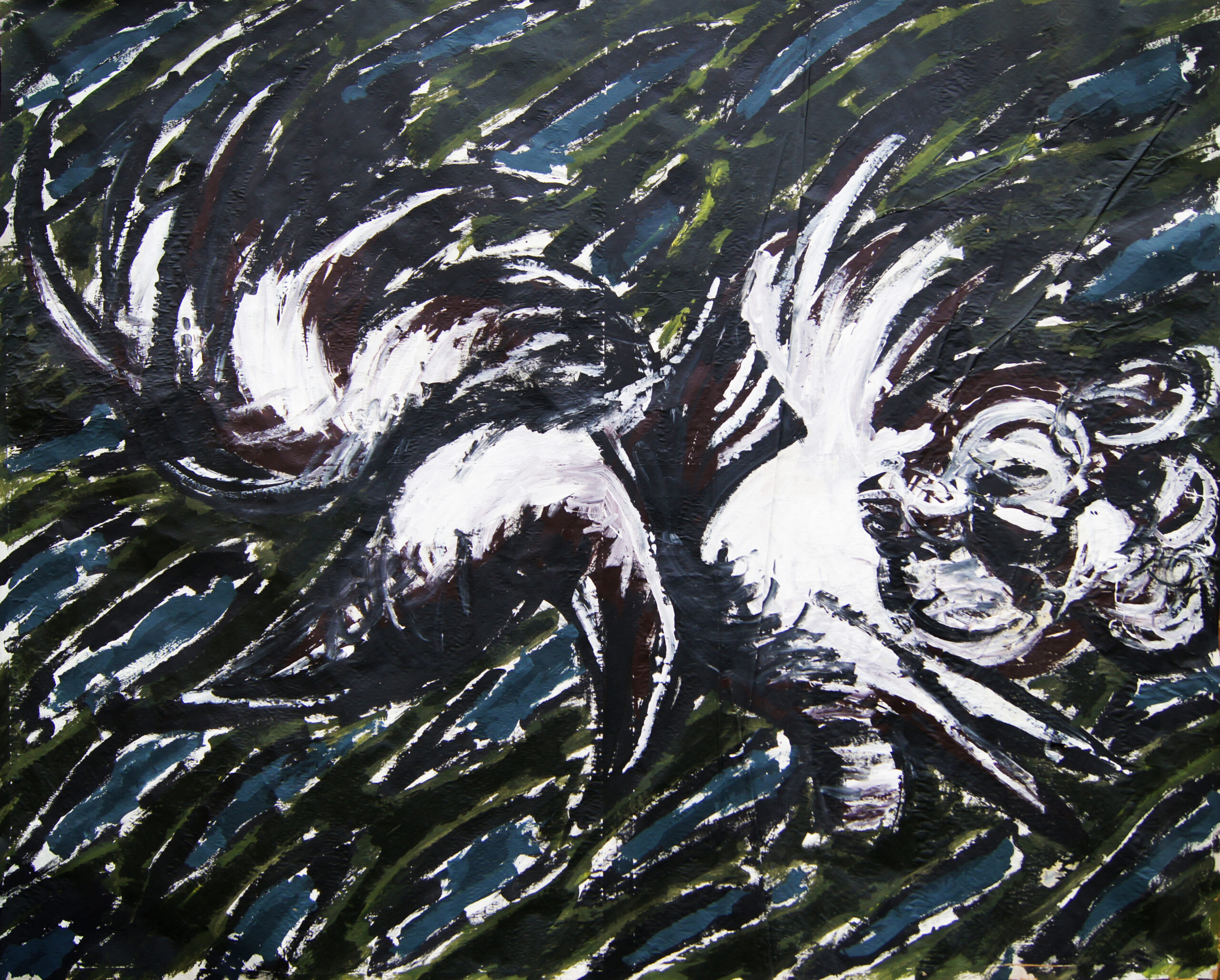 0149 - bez tytułu, 1988-89, akryl-papier, 200 x 252 cm