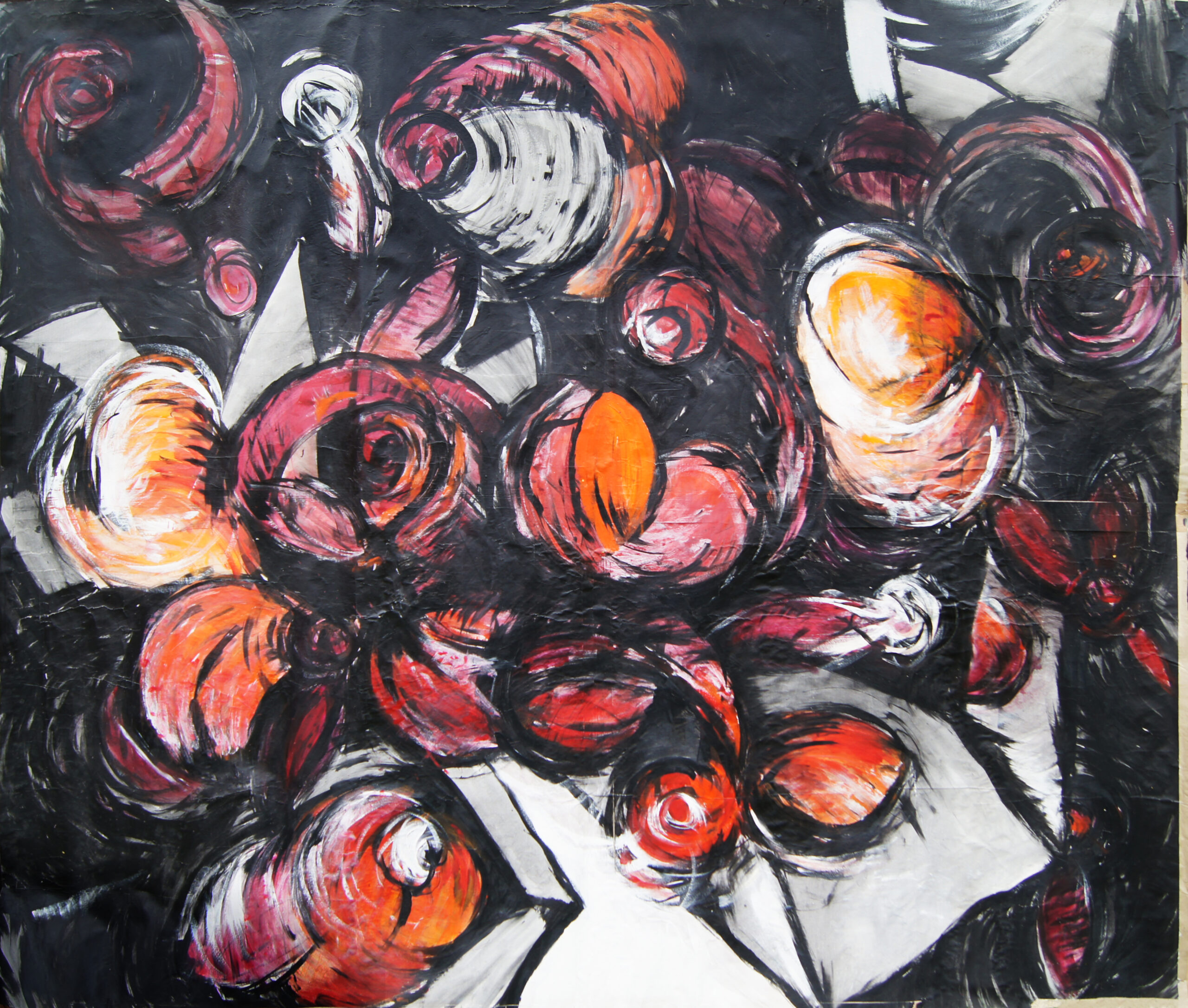 0152 - bez tytułu, akryl-papier, 210 x 250 cm