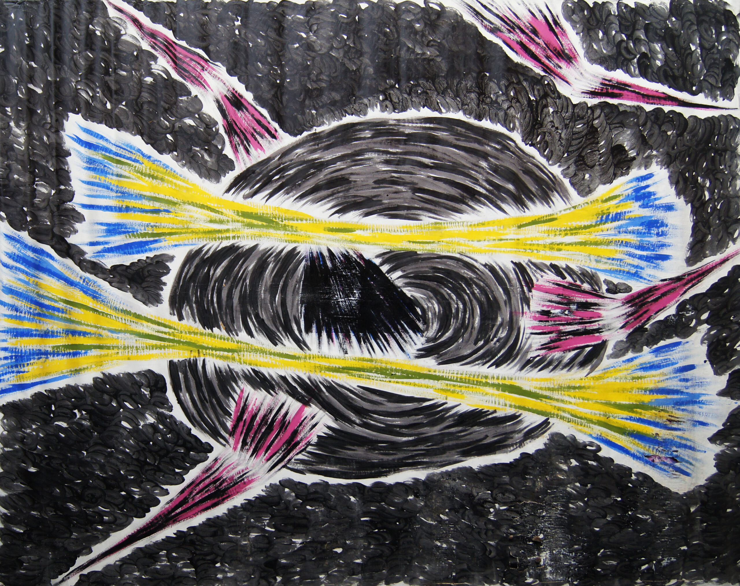 0155 - bez tytułu, akryl-papier, 254 x 321 cm