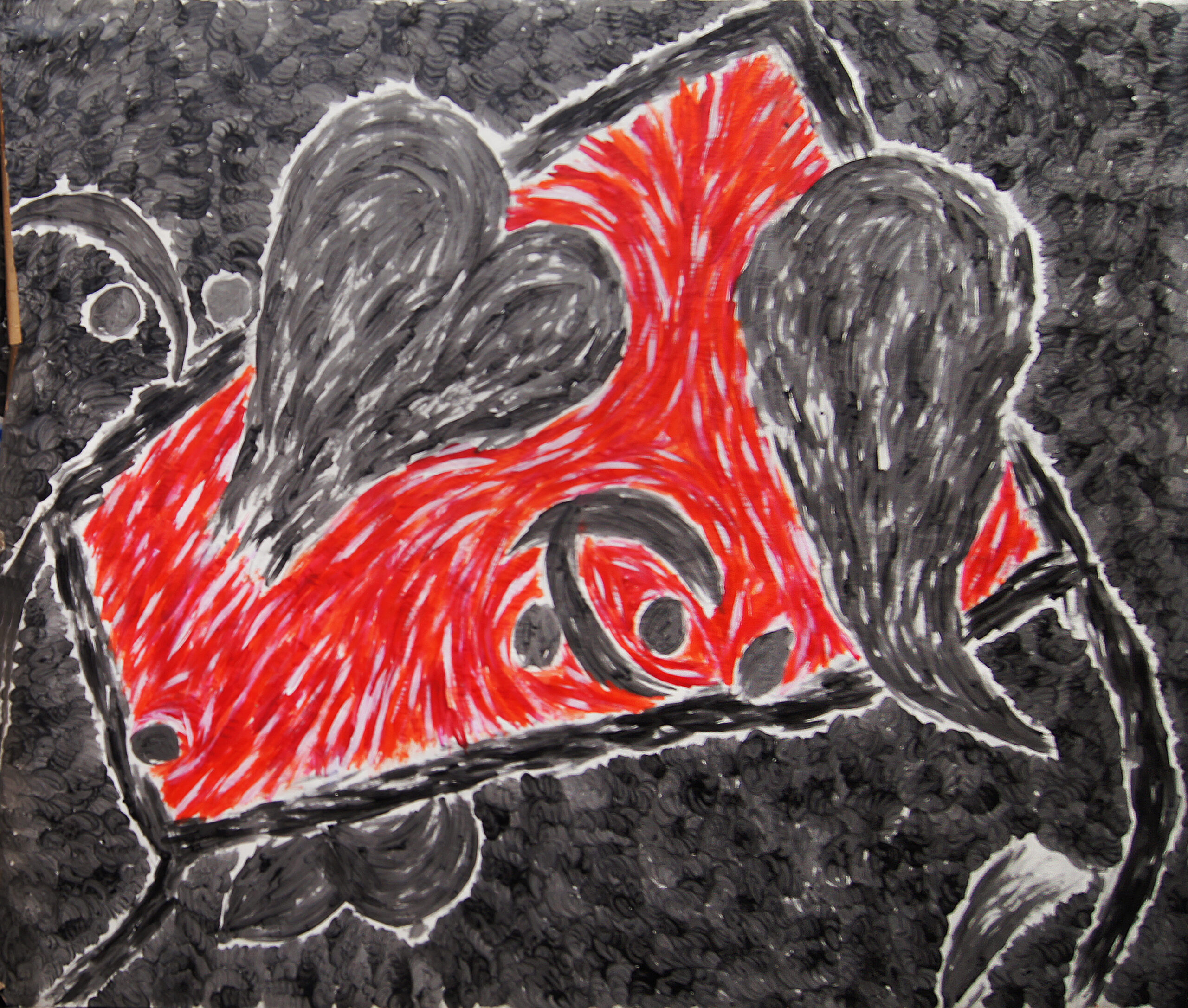 0156 - bez tytułu, akryl-papier, 253 x 298 cm