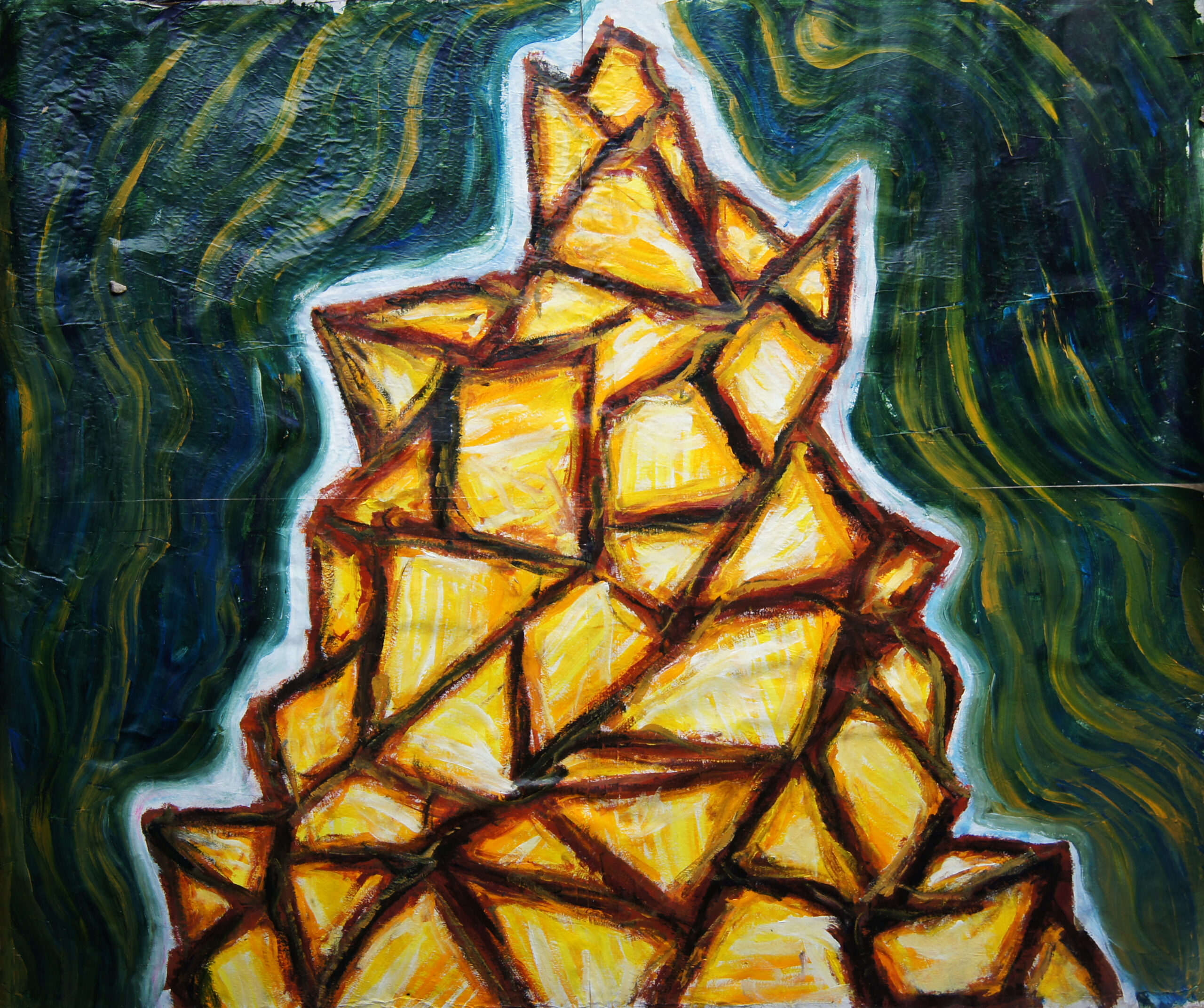 0161 - bez tytułu, akryl-papier, 215 x 257 cm