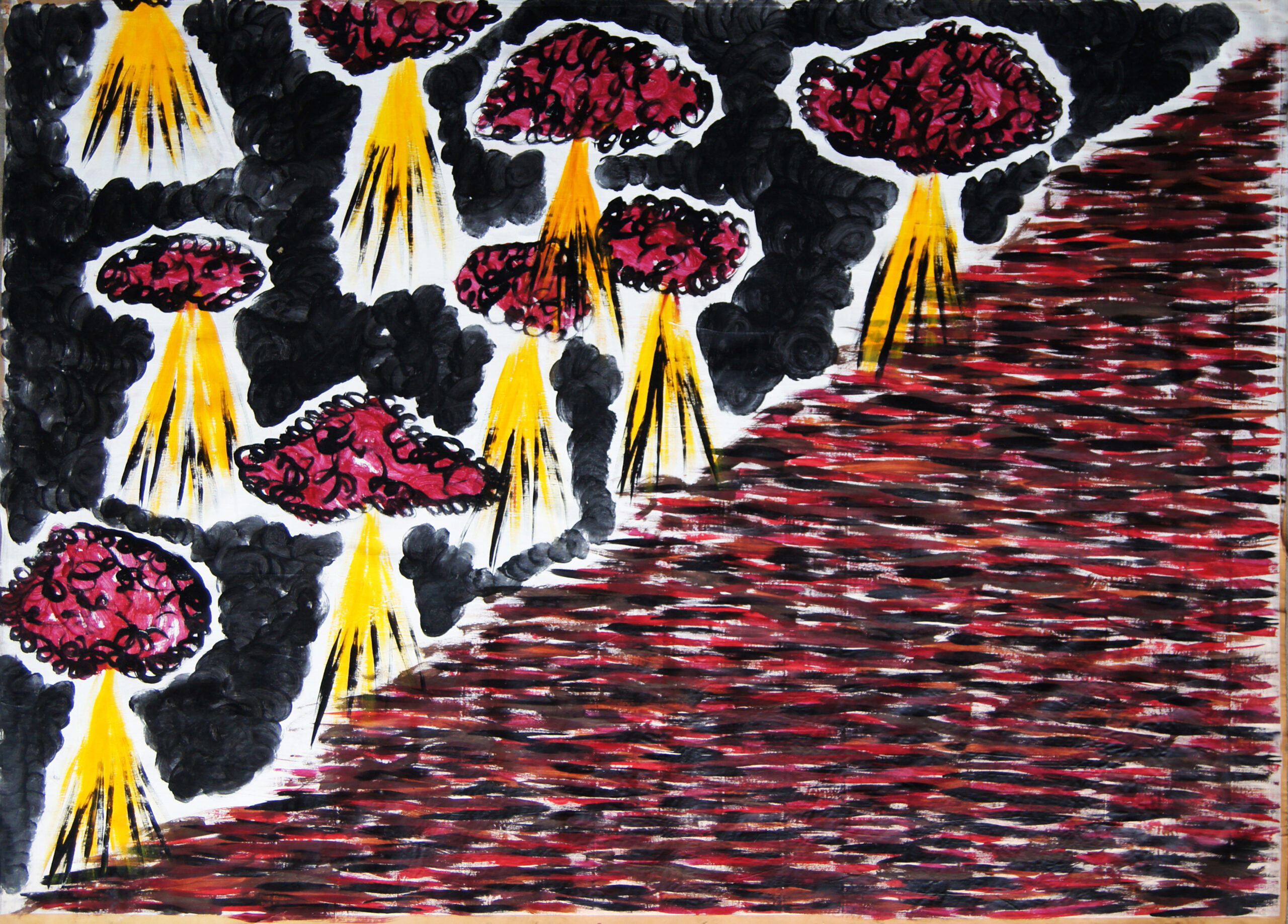 0163 - bez tytułu, akryl-papier, 185 x 258 cm