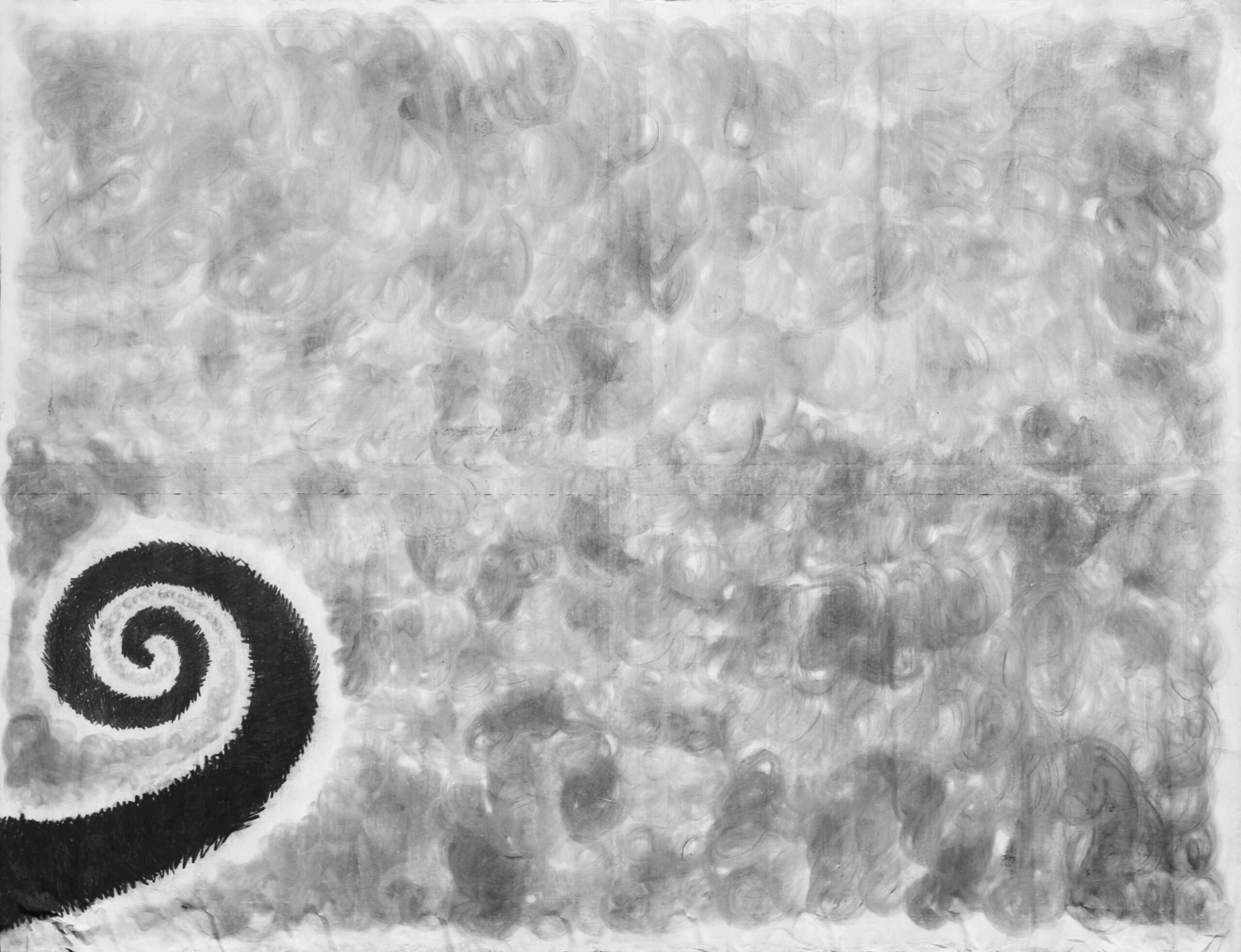 0167 - bez tytułu, 1988, akryl, grafit-papier, 195 x 254 cm