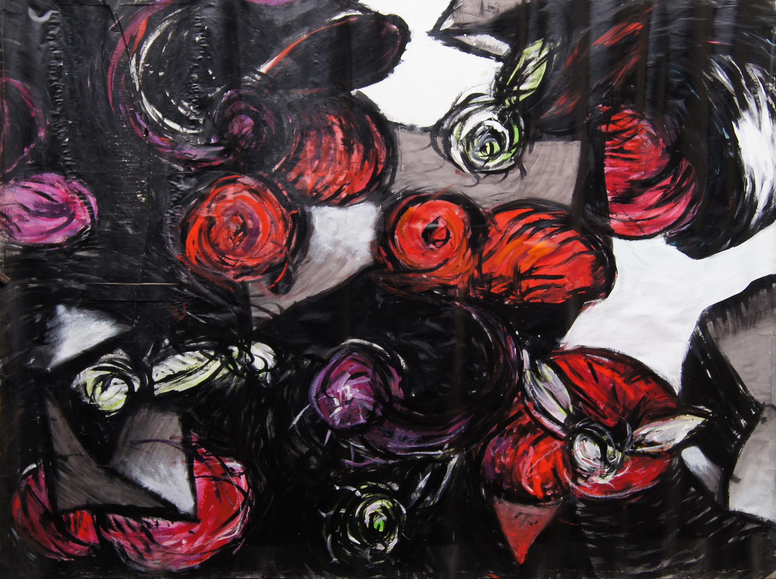 0169 - bez tytułu, akryl-papier, 217 x 262 cm