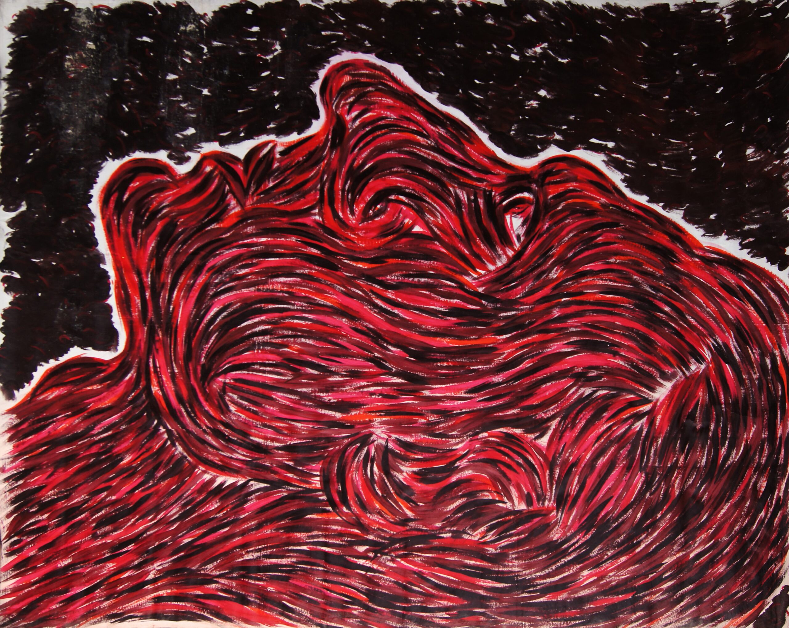 0186 - bez tytułu, akryl-papier, 258 x 324 cm, uszkodzony