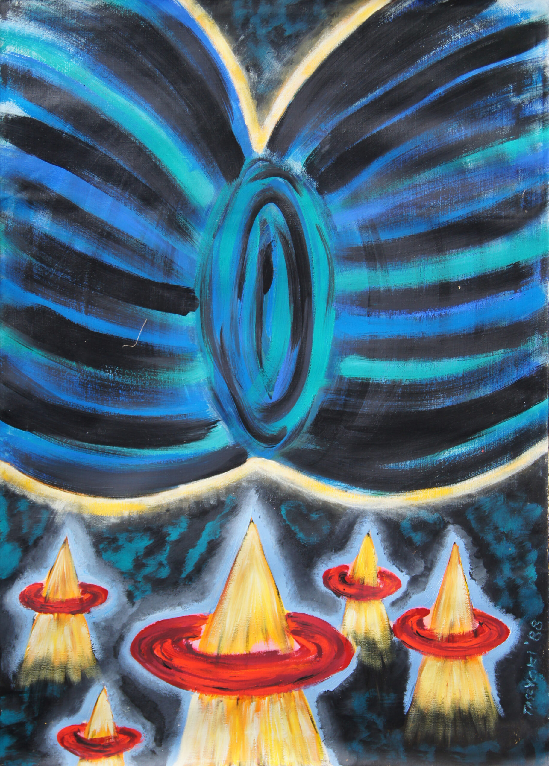 0207 - bez tytułu, 1988, akryl-płótno, 140 x 100 cm