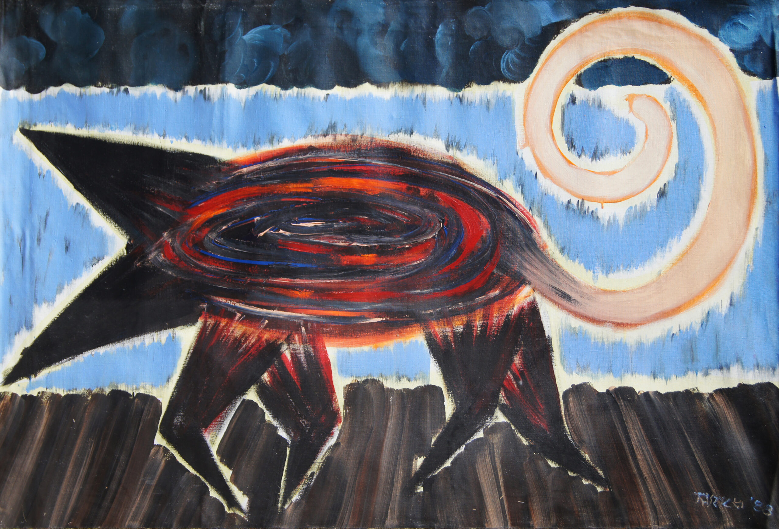 0211 - bez tytułu, 1988, akryl-płótno, 100 x 140 cm