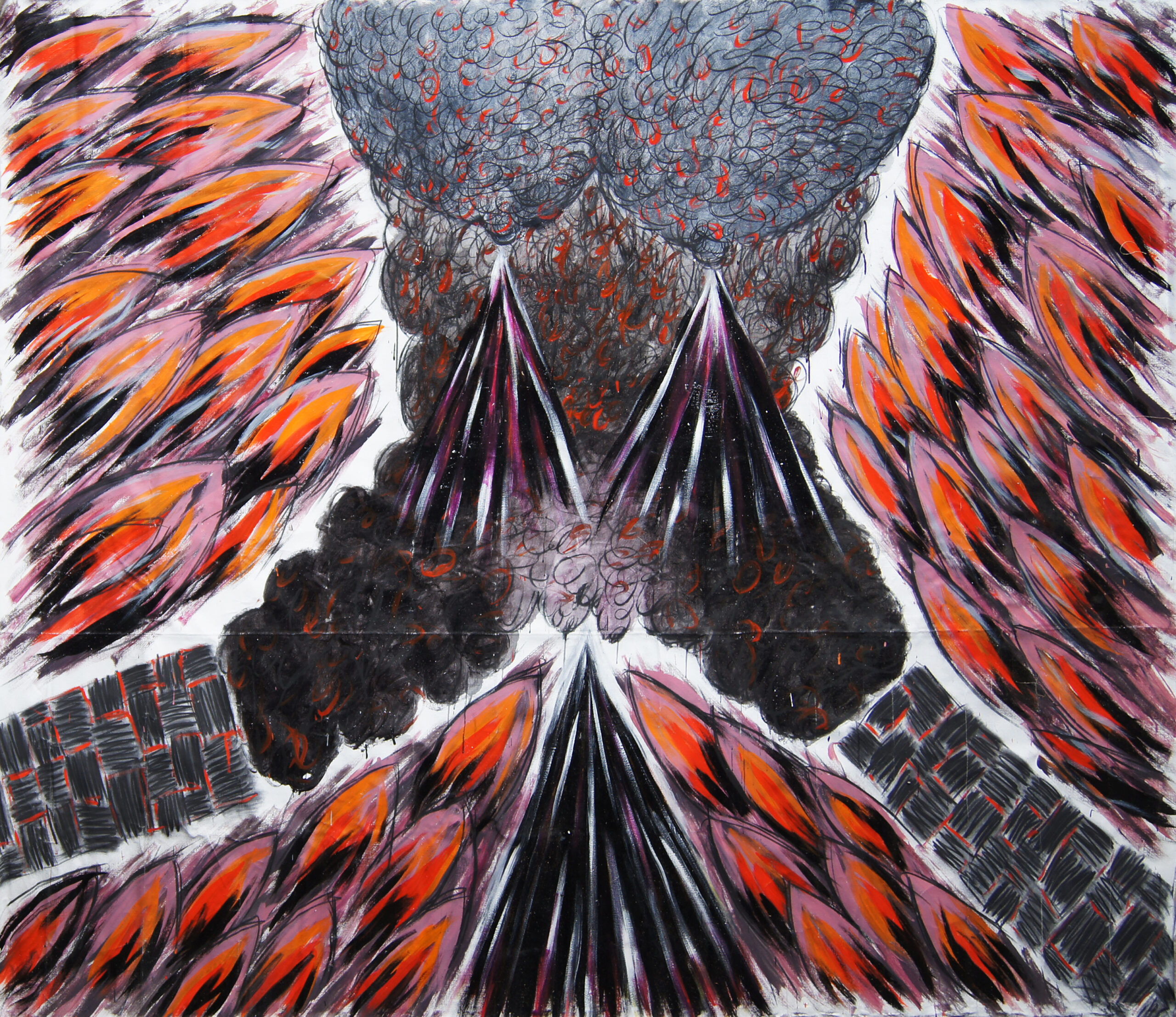 0214 - bez tytułu, akryl-płótno, 242 x 280 cm