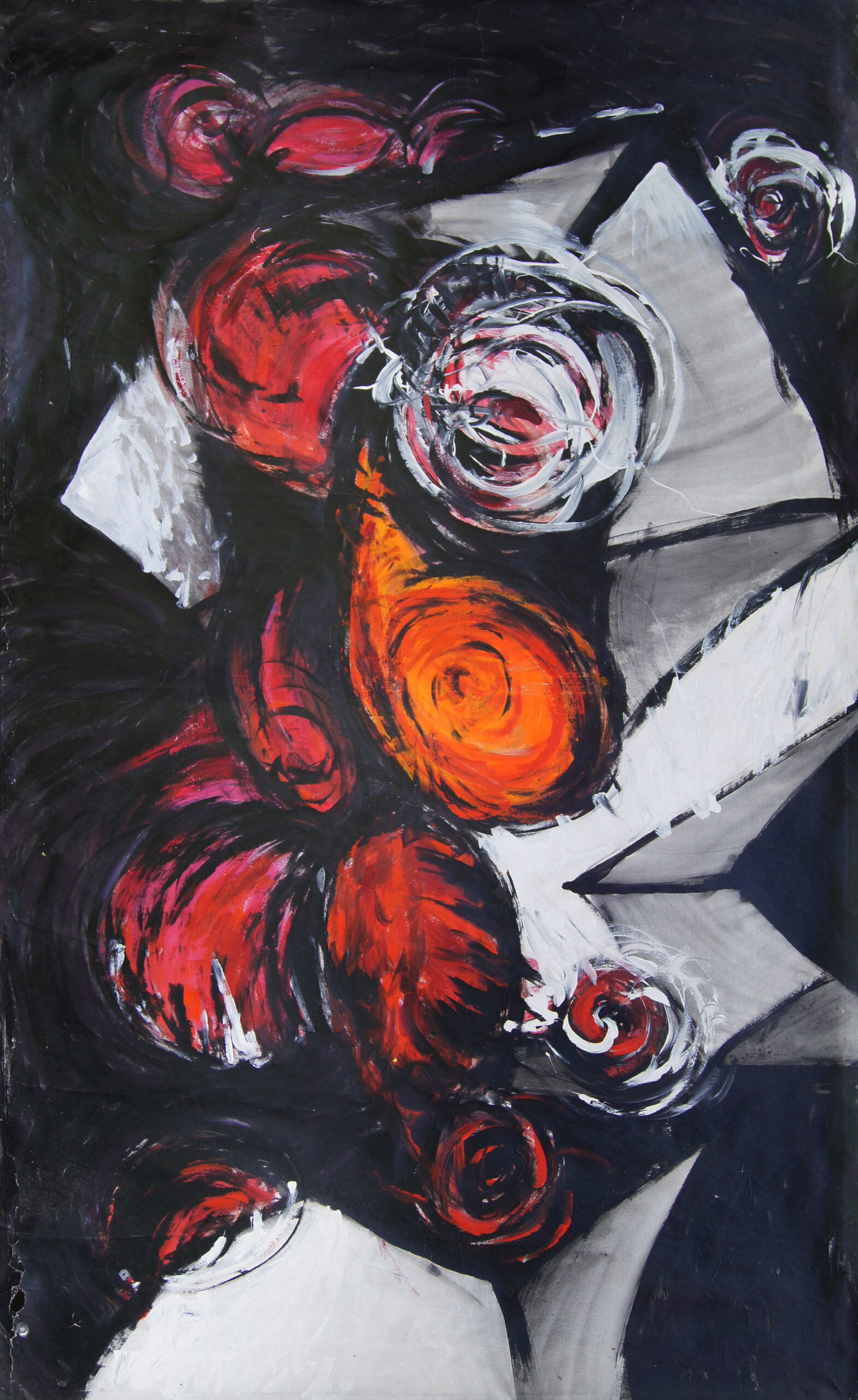 0220 - bez tytułu, akryl-papier, 130 x 215 cm