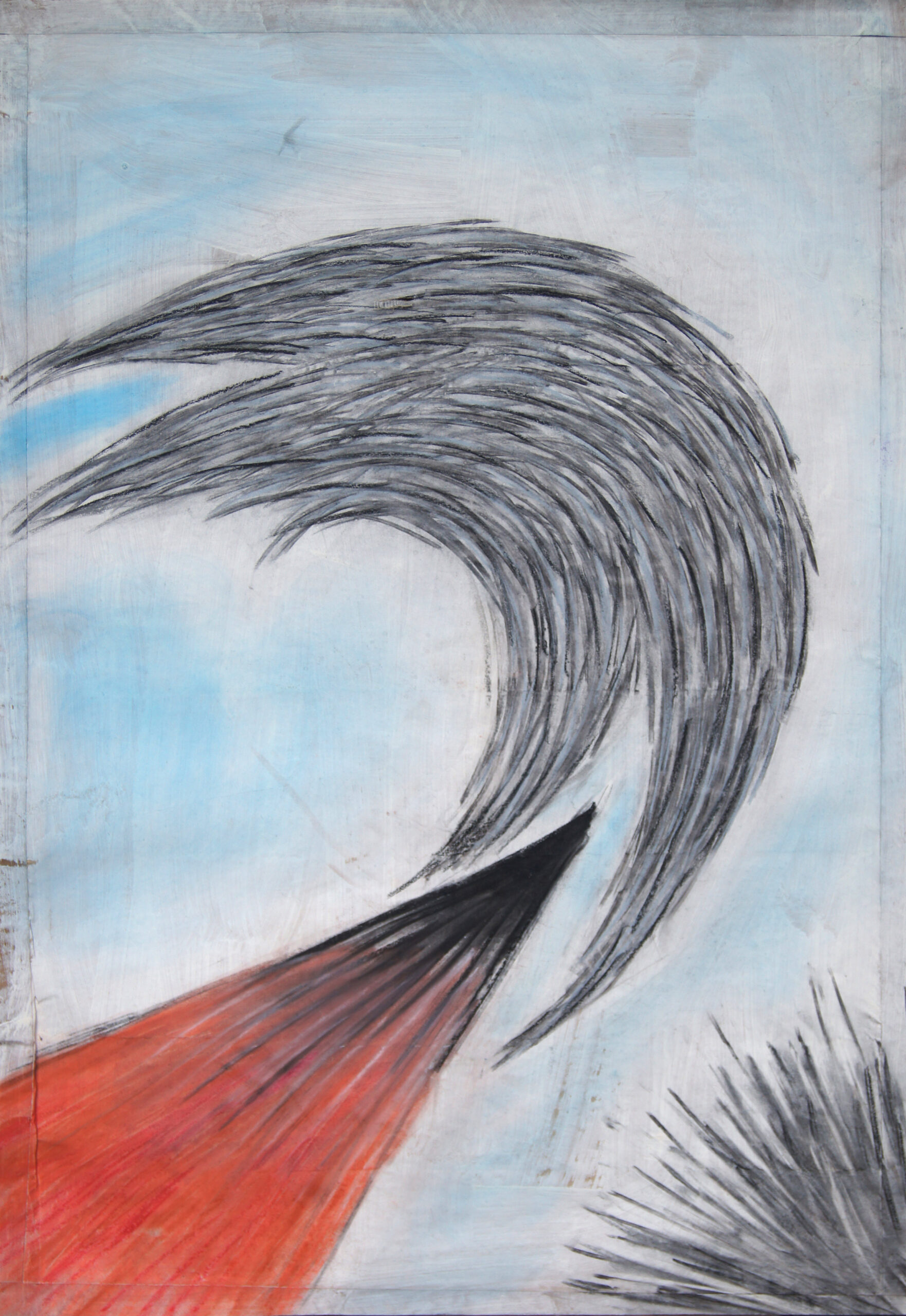 0261 - bez tytułu, pastel, węgiel-papier, 100 x 70 cm