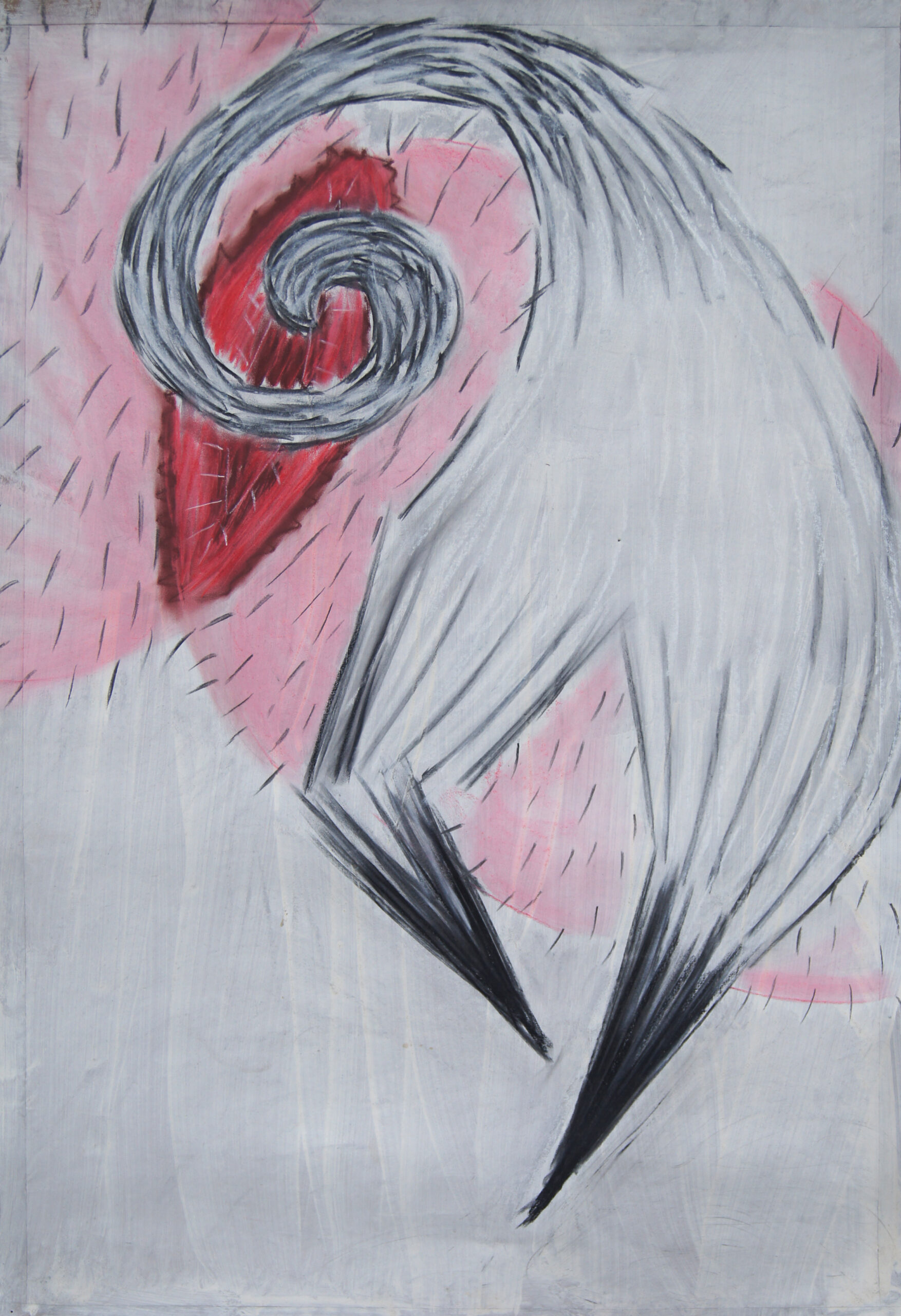 0264 - bez tytułu, pastel, węgiel-papier, 100 x 70 cm