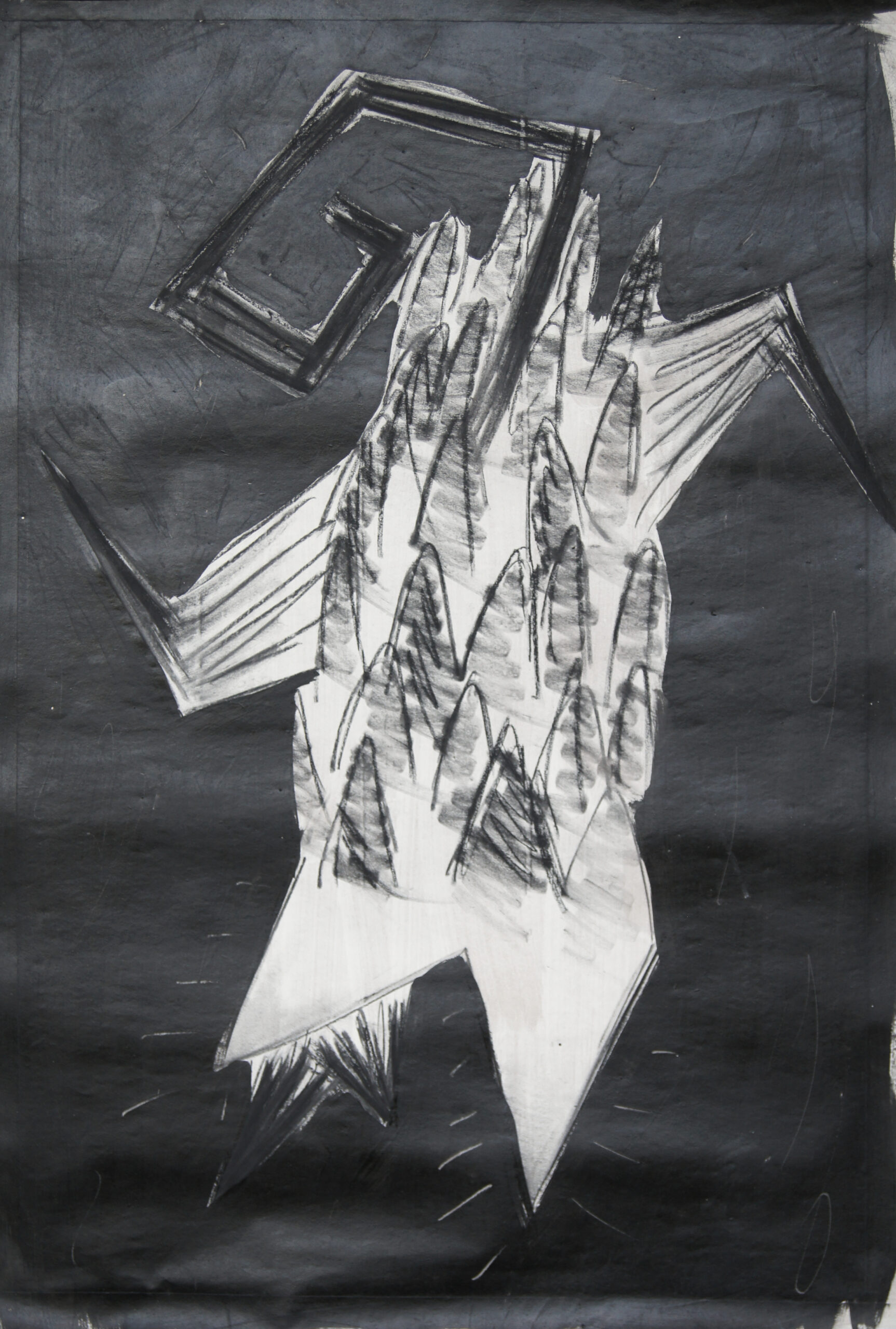 0280 - bez tytułu, akryl, węgiel-papier, 101 x 68 cm