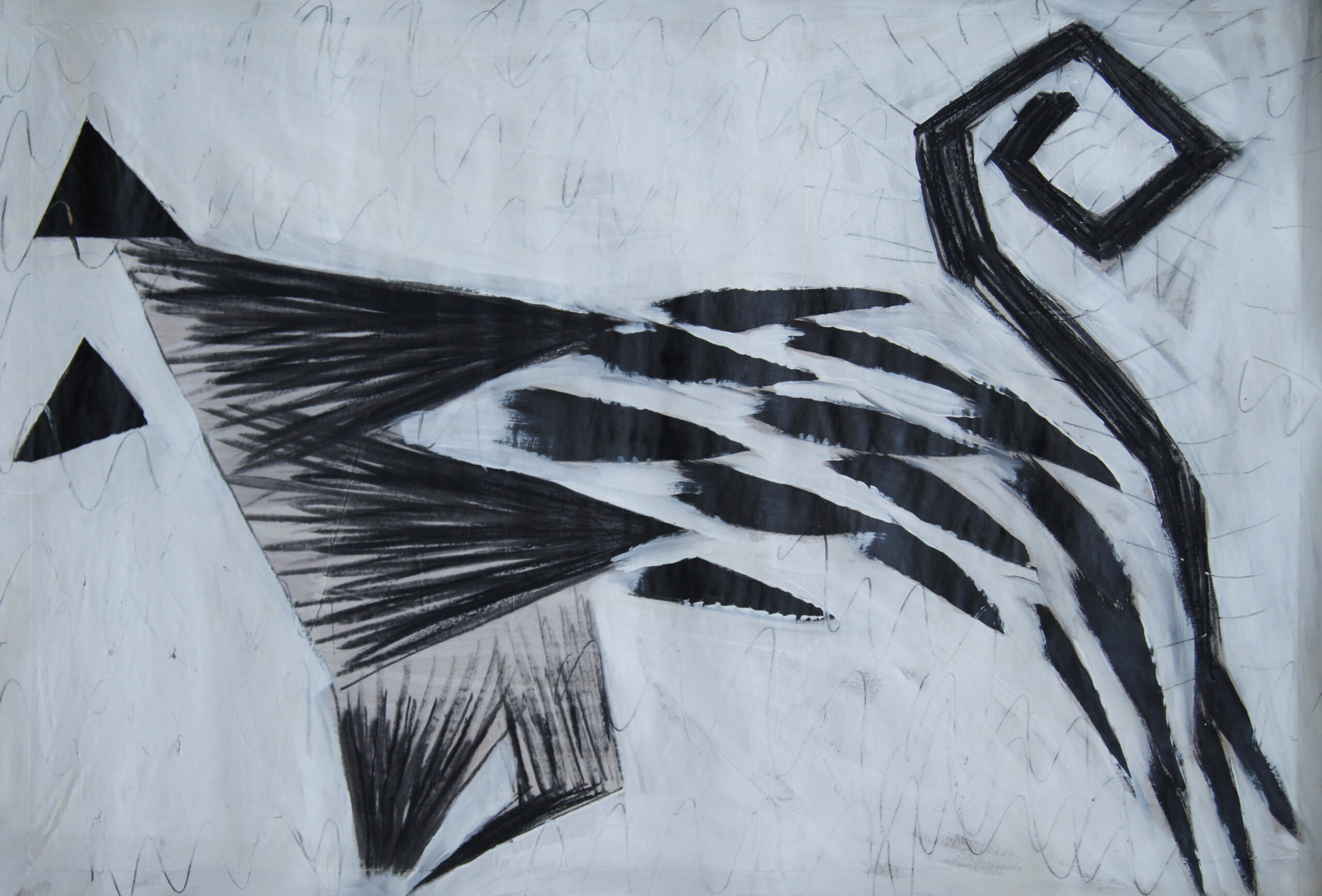 0288 - bez tytułu, akryl, węgiel-papier, 101 x 67,5 cm